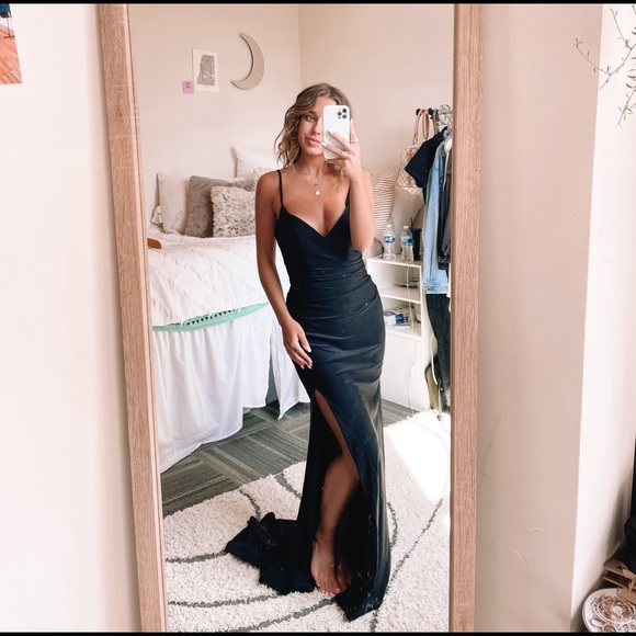 La Femme Dresses & Skirts - La Femme Black Evening Gown!!